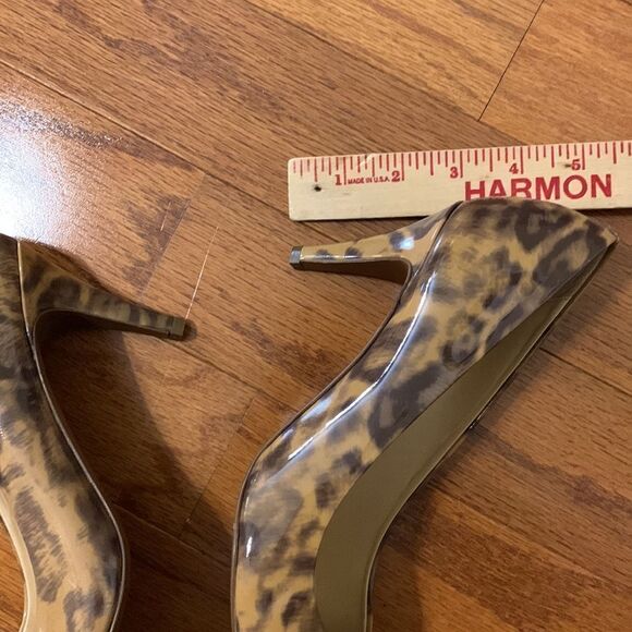 J.Crew size 8 leopard print patent leather open toe shoes made in Italy - Picture 5 of 8